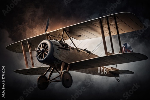 Great War Airplane, WWI Aircraft, WWI Biplane, WWI Fighter Planes, WWI Bomber Planes, WWI Observation Planes, WWI Flying Machines, WWI Fighter Pilots, WWI Aviation Technology, Generative AI  © Lucija
