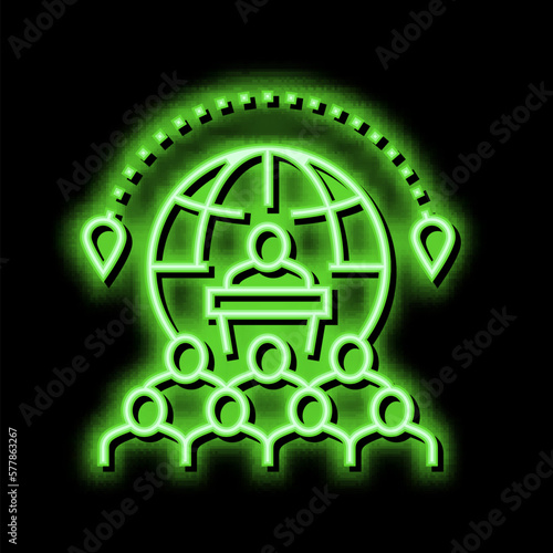 congress tourism neon glow icon illustration