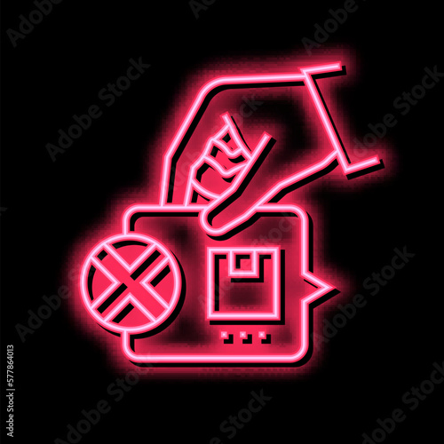 order undelivered review neon glow icon illustration photo