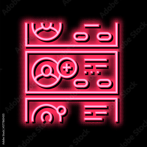 list of prospective friends neon glow icon illustration
