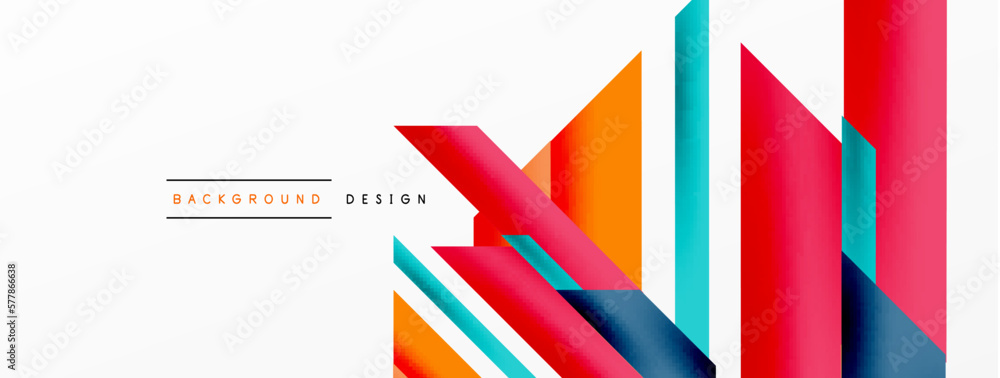 Minimal geometric abstract background. Dynamic 3d lines composition. Trendy techno business template for wallpaper, banner, background or landing Minimal geometric abstract background. Dynamic 3d lines composition. Trendy techno business template for wallpaper, banner, background or landing