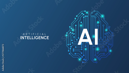Artificial intelligence network concept vector background template.