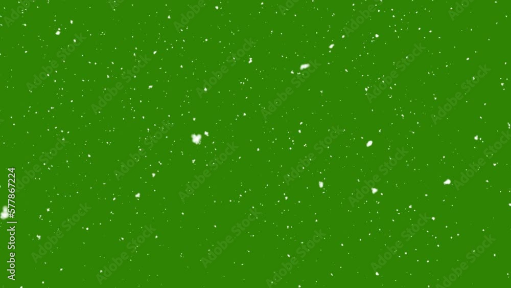 snow falling  on green screen