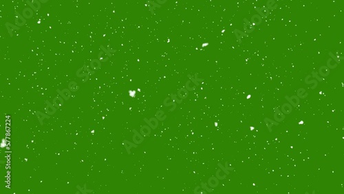 snow falling  on green screen photo