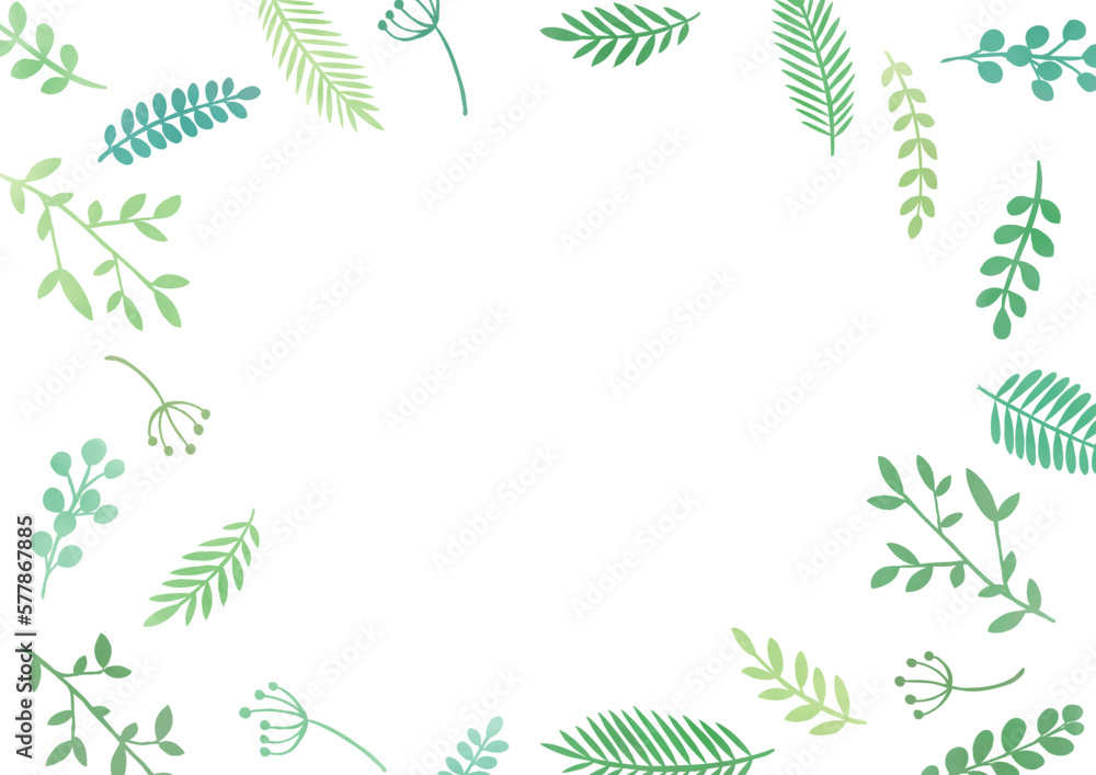 Naklejka premium 自然な色合いのボタニカルフレーム