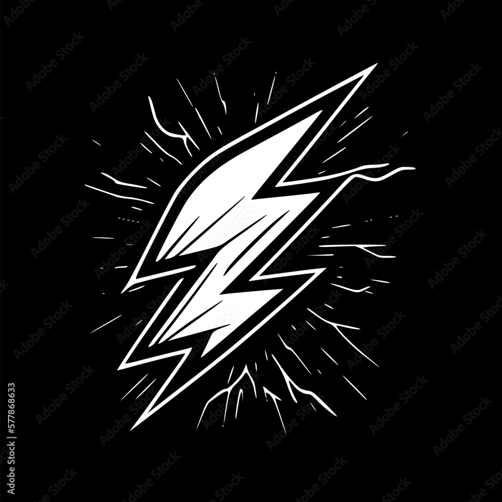 Lightning | Black and White Vector illustration Lightning | Black and White Vector illustration