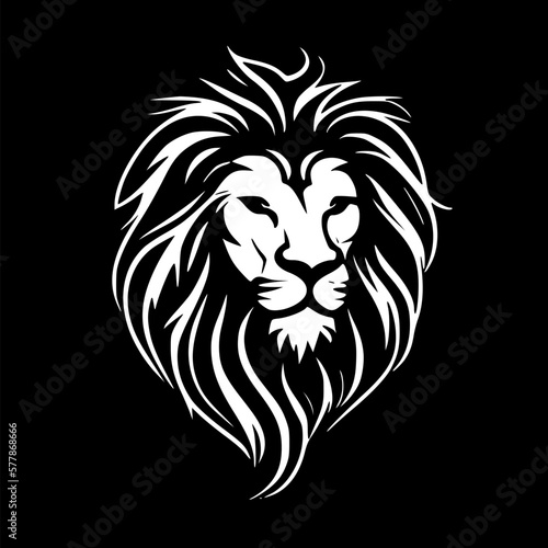 Lionhead | Black and White Vector illustration