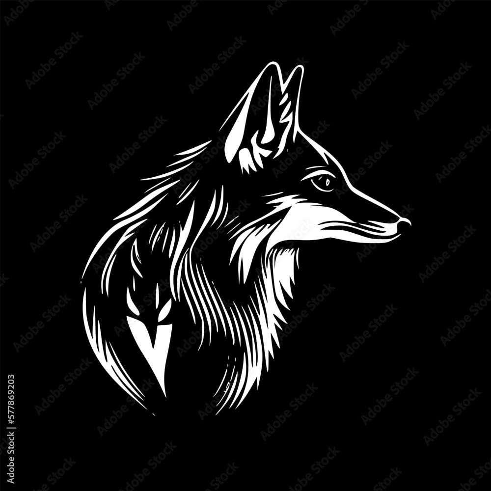 Obraz premium Wolf | Black and White Vector illustration