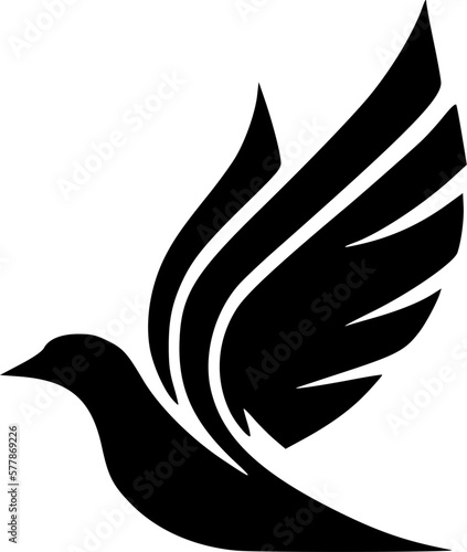 Dove - Black and White Isolated Icon - Vector illustration