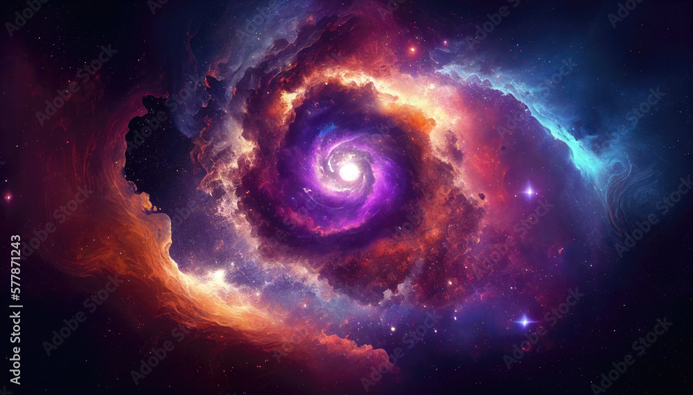 Spiral Galaxy Nebula Space Background Generative AI