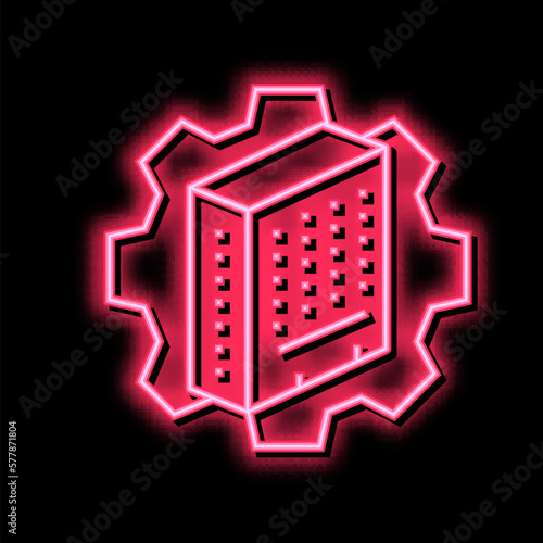 building process neon glow icon illustration