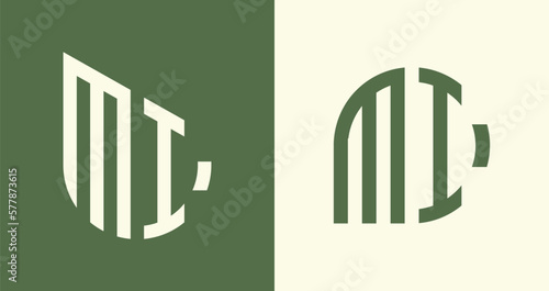 Creative simple Initial Letters MI Logo Designs Bundle.
