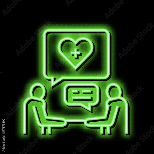 consultation homecare service neon glow icon illustration