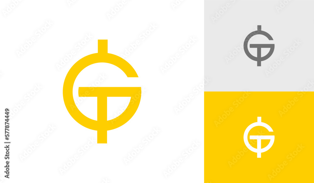 Letter GT or TG monogram logo design vector Letter GT or TG monogram logo design vector