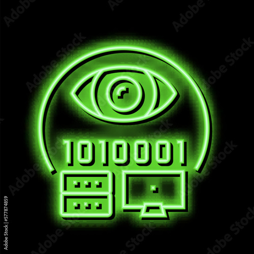 electronic fraud neon glow icon illustration