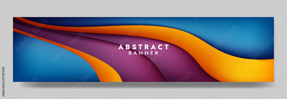 Abstract Colorful blur orange violet Liquid Banner Template. Modern background design. gradient color. Dynamic Waves. Fluid shapes composition. Fit for banners, wallpapers,