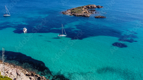 Best beaches in Mallorca  Balearic Islands. Turquoise crystal water .