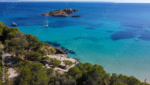 Best beaches in Mallorca, Balearic Islands. Turquoise crystal water .