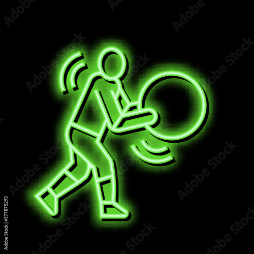 exercises for prevention scoliosis neon glow icon illustration