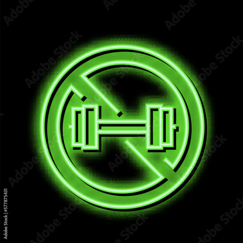contraindicated load neon glow icon illustration