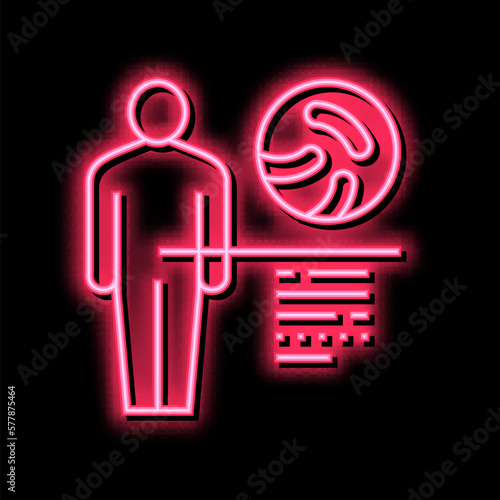 intestine microflora neon glow icon illustration