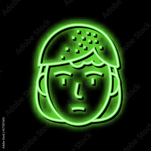 seborrheic dermatitis neon glow icon illustration