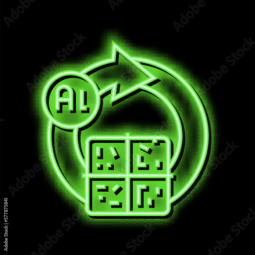 recycling aluminium production neon glow icon illustration