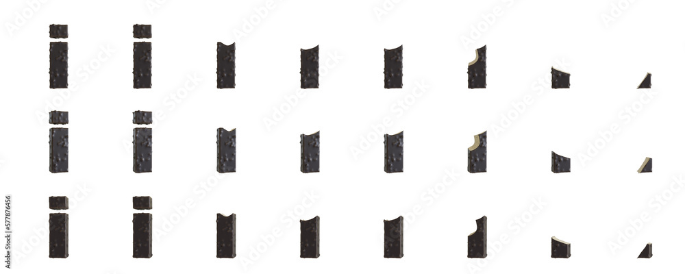 Milk Chocolate with Almonds and Vanilla Ice Cream Bars i-shaped, 3D rendering Milk Chocolate with Almonds and Vanilla Ice Cream Bars i-shaped, 3D rendering