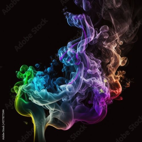 Abstract colorful smoke flowing and growing.Generative AI