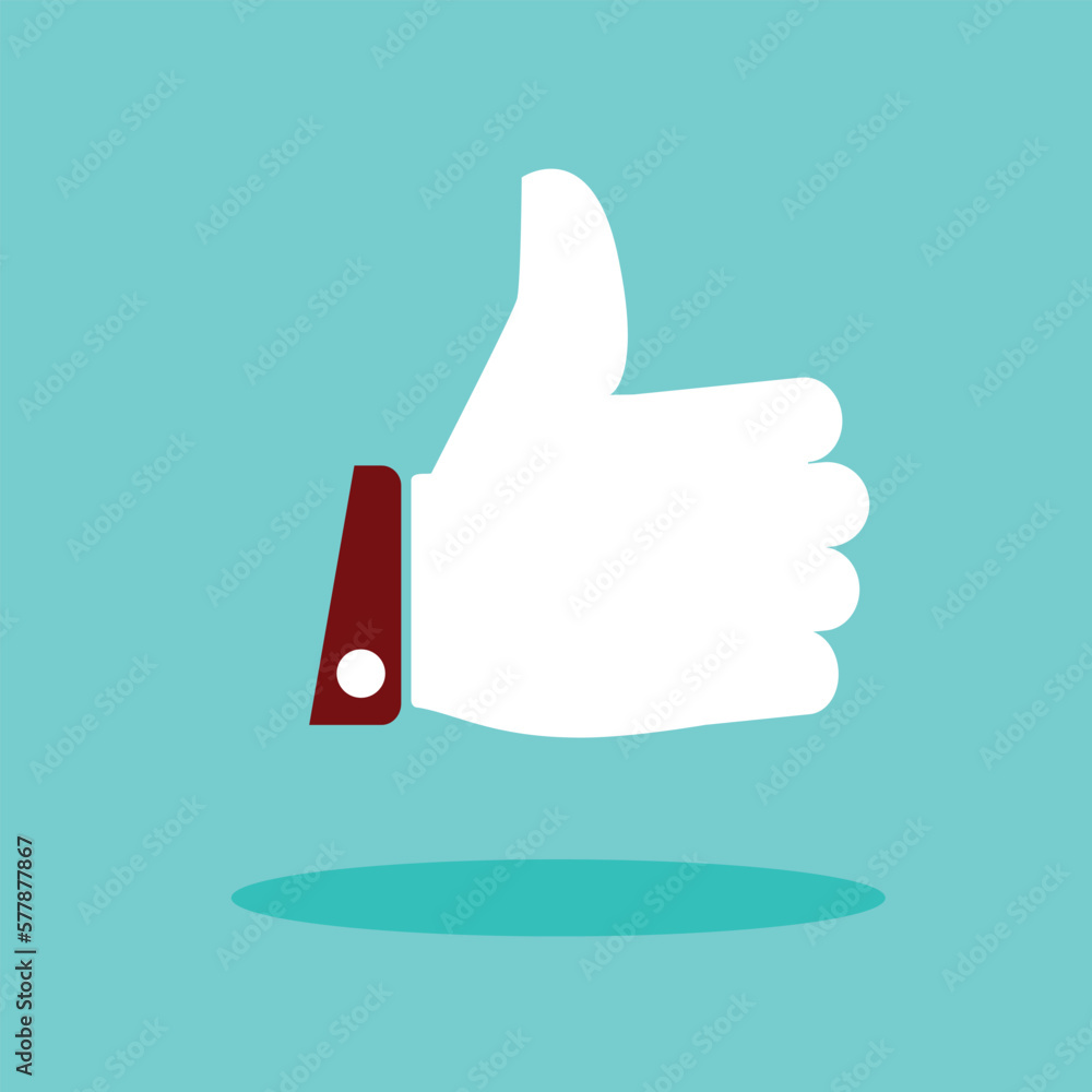 Vector Thumb Up Icon on green background