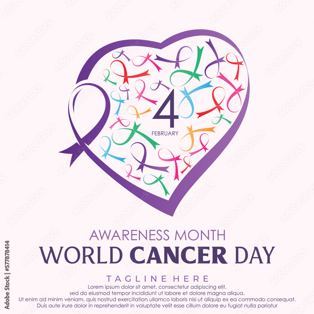 Template Of World Cancer Day element concept design