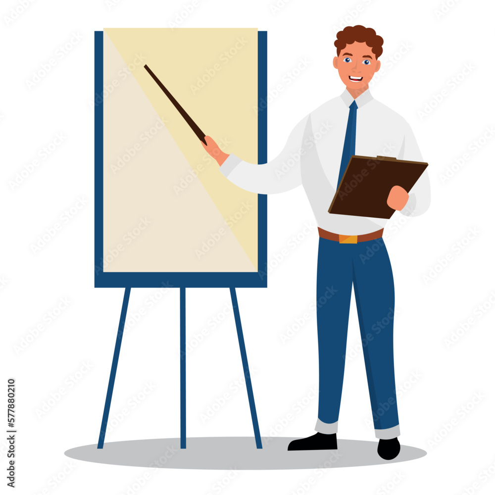 Young businessman holding presentation against white background Young businessman holding presentation against white background