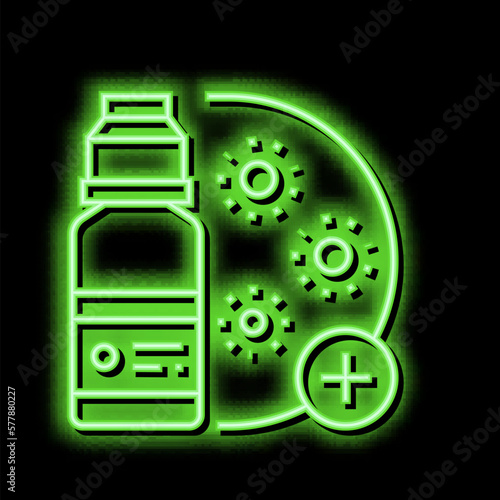 drugs infection treatment neon glow icon illustration
