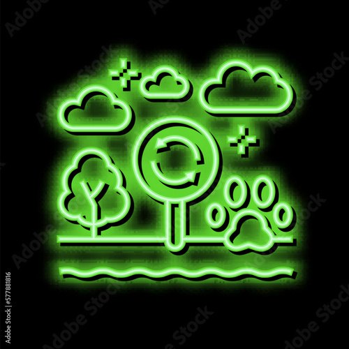 biotope ecosystem neon glow icon illustration
