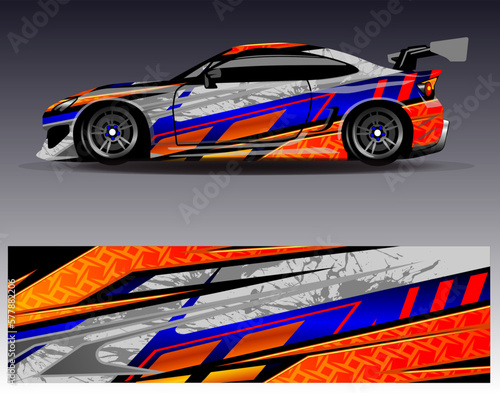 Car wrap decal graphics. Abstract eagle stripe  grunge racing and sport background for racing livery or daily use car vinyl sticker
