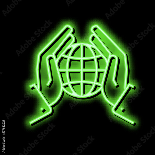 safety planet ecosystem neon glow icon illustration