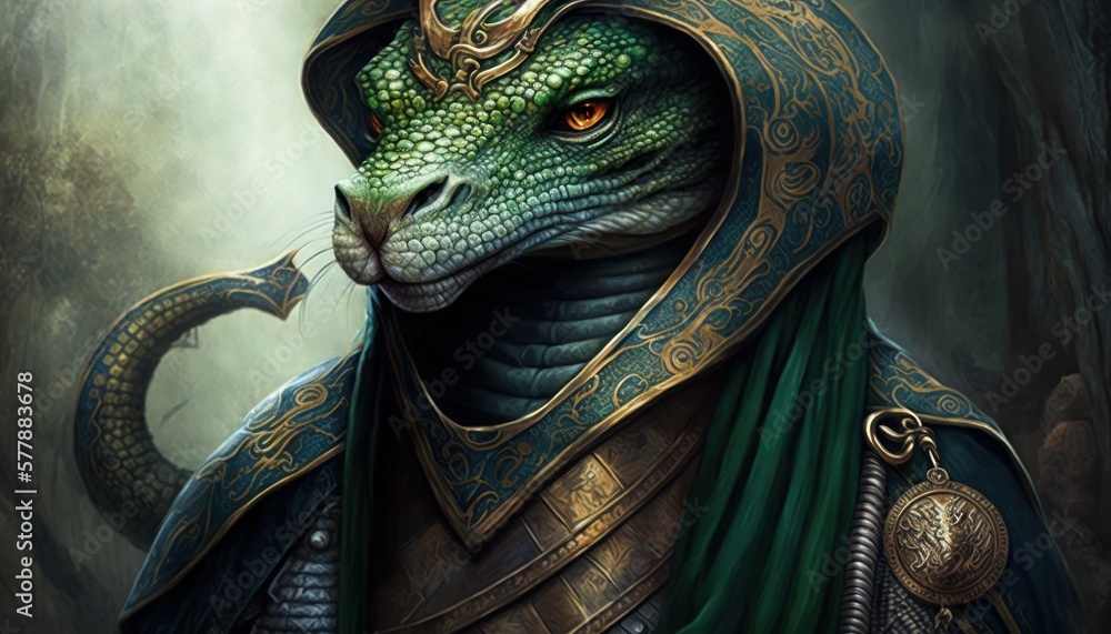 Obraz premium Beautiful Saint Patrick's Day Parade Celebrating Cute Creatures and Nature: Animal King Cobra Epic High Fantasy in Festive Green Attire Celebration of Irish Culture and Happiness (generative AI)