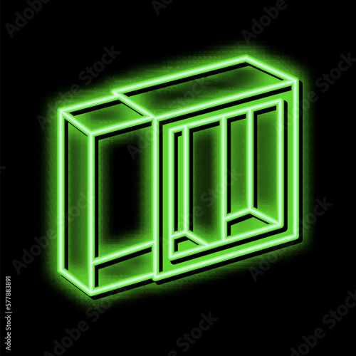 cosmetic set box neon glow icon illustration
