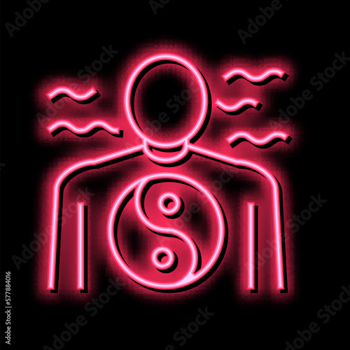 peace of mind people value neon glow icon illustration