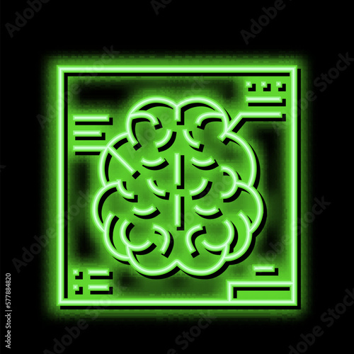 brain radiology researching neon glow icon illustration