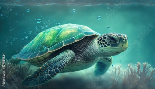 Beautiful Saint Patrick s Day Parade Celebrating Cute Creatures and Nature  Animal sea turtle Cinematic in Festive Green Attire Celebration of Irish Culture and Happiness  generative AI 