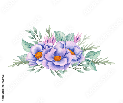 Watercolor lovely floral bouquet design