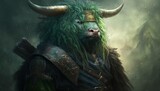 Beautiful Saint Patrick's Day Parade Celebrating Cute Creatures and Nature: Animal Yak Epic High Fantasy in Festive Green Attire Celebration of Irish Culture and Happiness (generative AI)