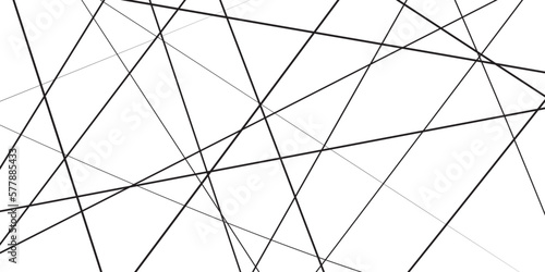 Black and white abstract random chaotic liens background. Geometric lines with banner design background.