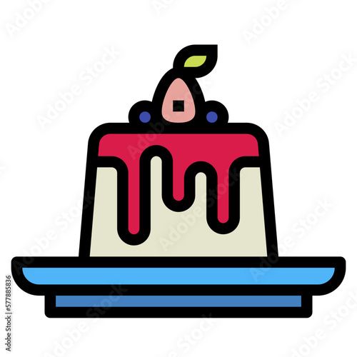 panna cotta filled outline icon style