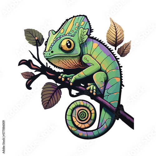 cute chameleon cartoon style © Syamsudin