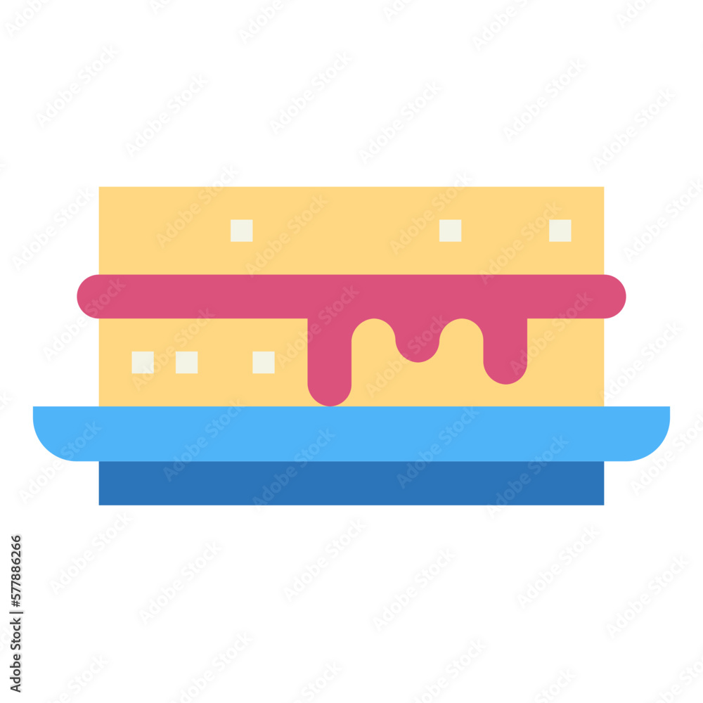 Ice Cream Sandwich flat icon style Ice Cream Sandwich flat icon style