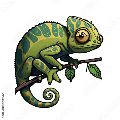 cute chameleon cartoon style