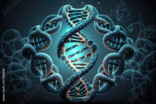3d render of dna , ai generated