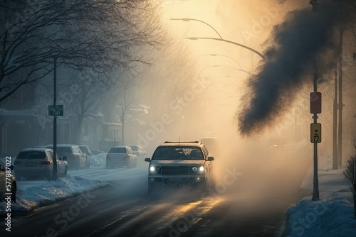 cars in the fog , ai generated © dasom